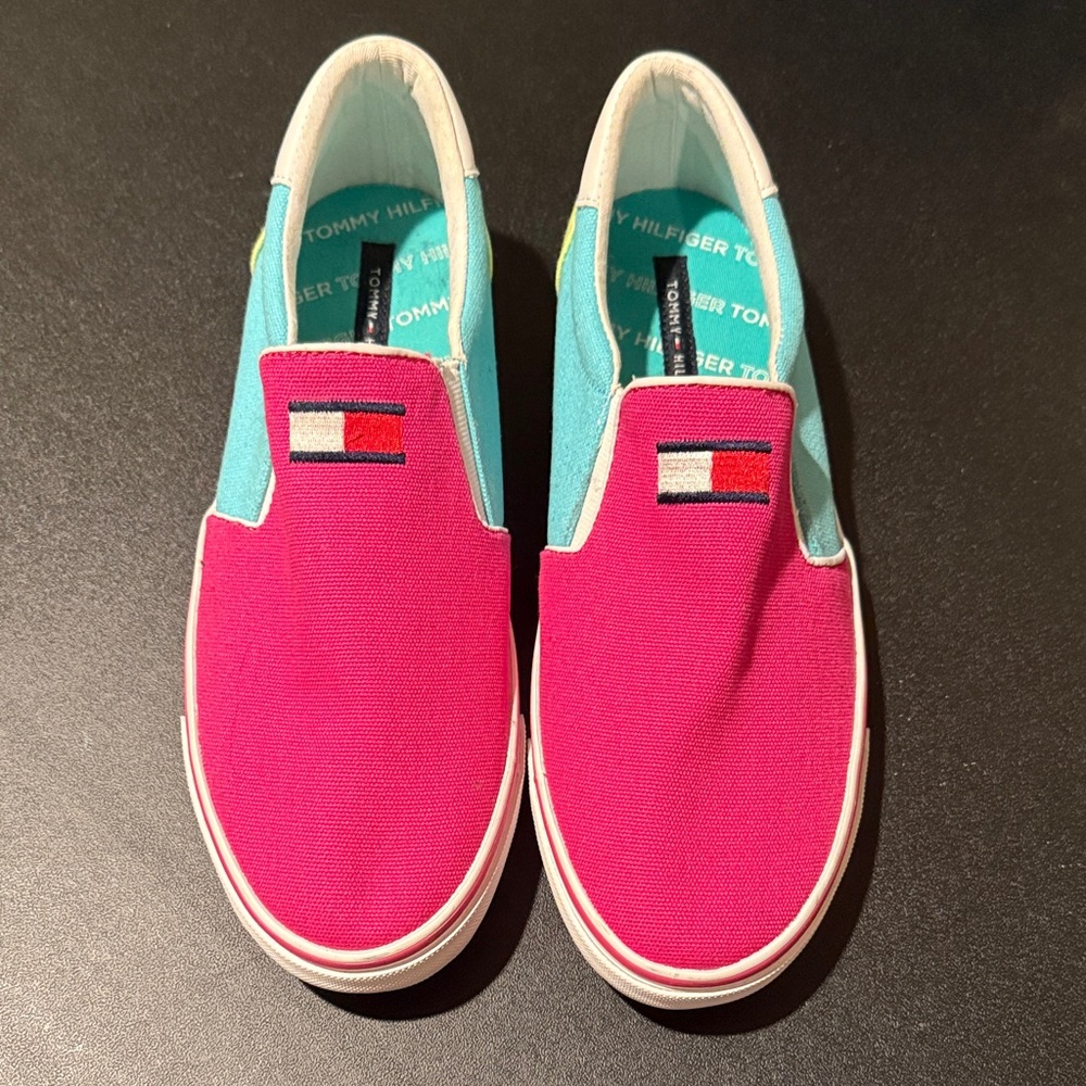 Tommy Hilfiger Women’s Slip-On Shoes - Pink, Blue, Neon Yellow